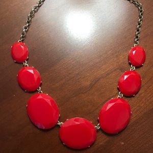 Red statement necklace